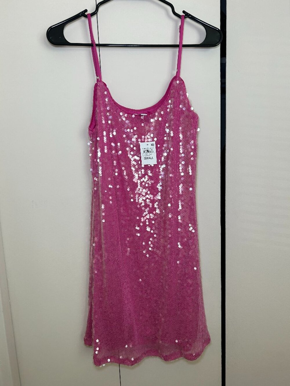 (NWT) Bar III -- 'Summer Shine' pink sequin mini dress